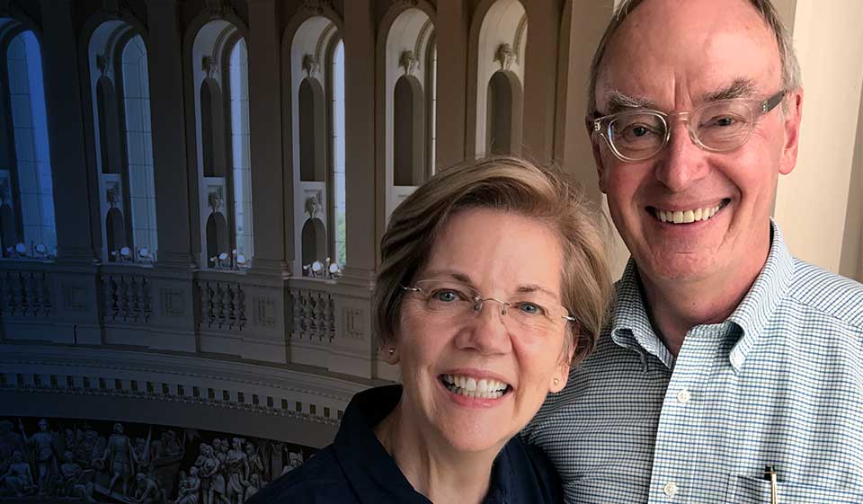 Elizabeth Warren and her husband Bruce Mann